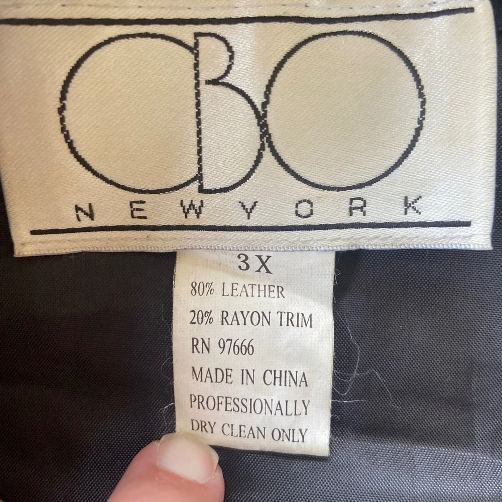 CBO New York Black‎ Leather Patchwork Maxi Skirt Crochet Fringe Hem Plus Size